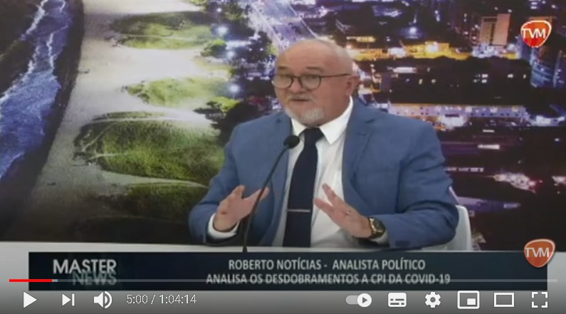 Roberto Notcia debate a CPI da Covid-19 no Programa Master News com a ncora Gilmara Costa na TV Master